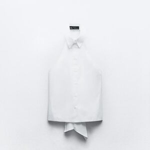 Zara Halted Collared Open Tie-Back Top Sz S